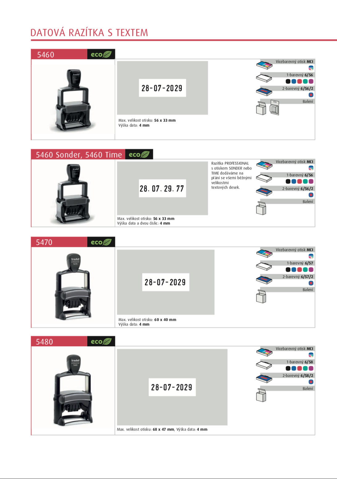 Датер з вільним полем металевий 68*47мм., 5480 Trodat - фото 1