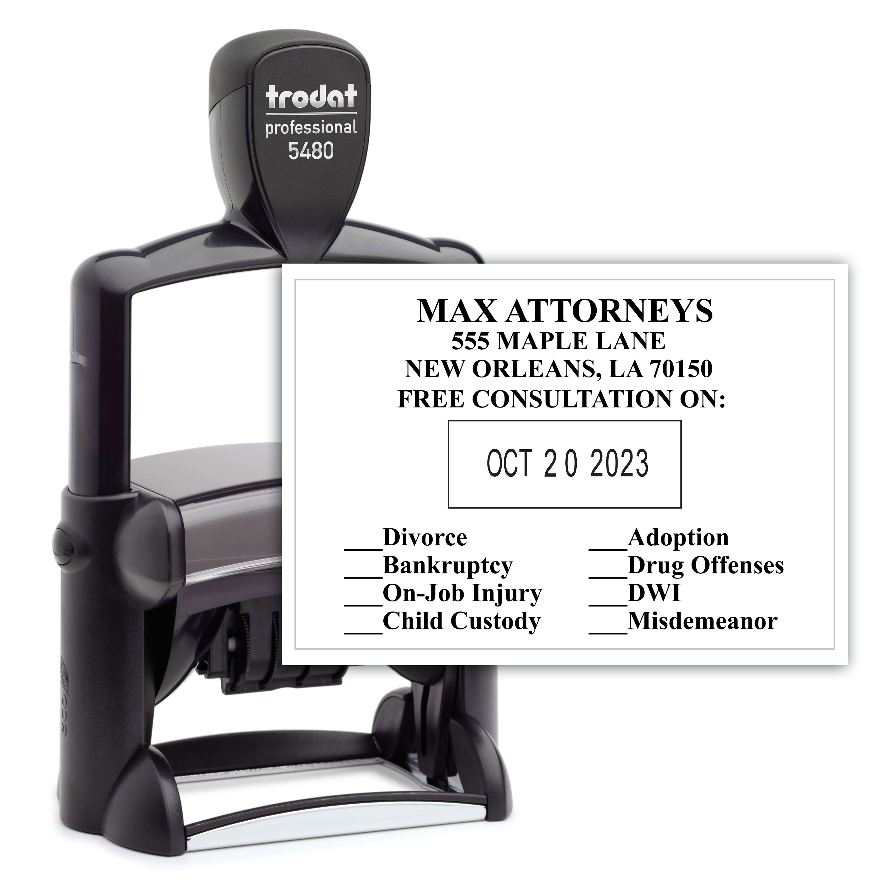 Датер з вільним полем металевий 68*47мм., 5480 Trodat - фото 2