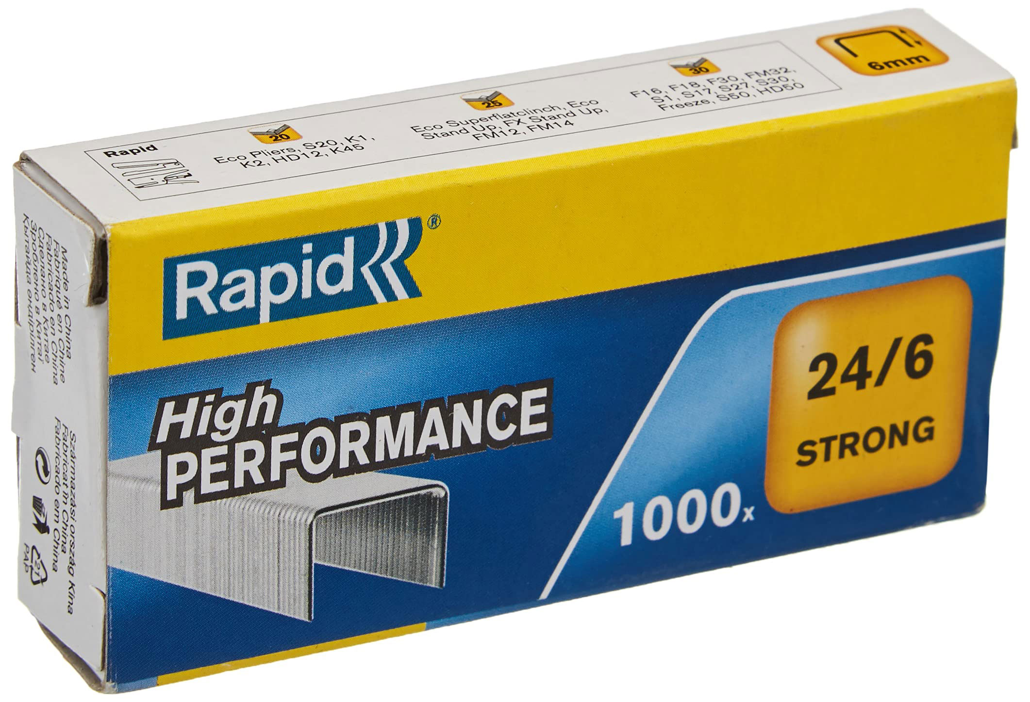 Скобы для степлера 24/6 Strong (усиленная), 1000шт./уп. Rapid - фото 1