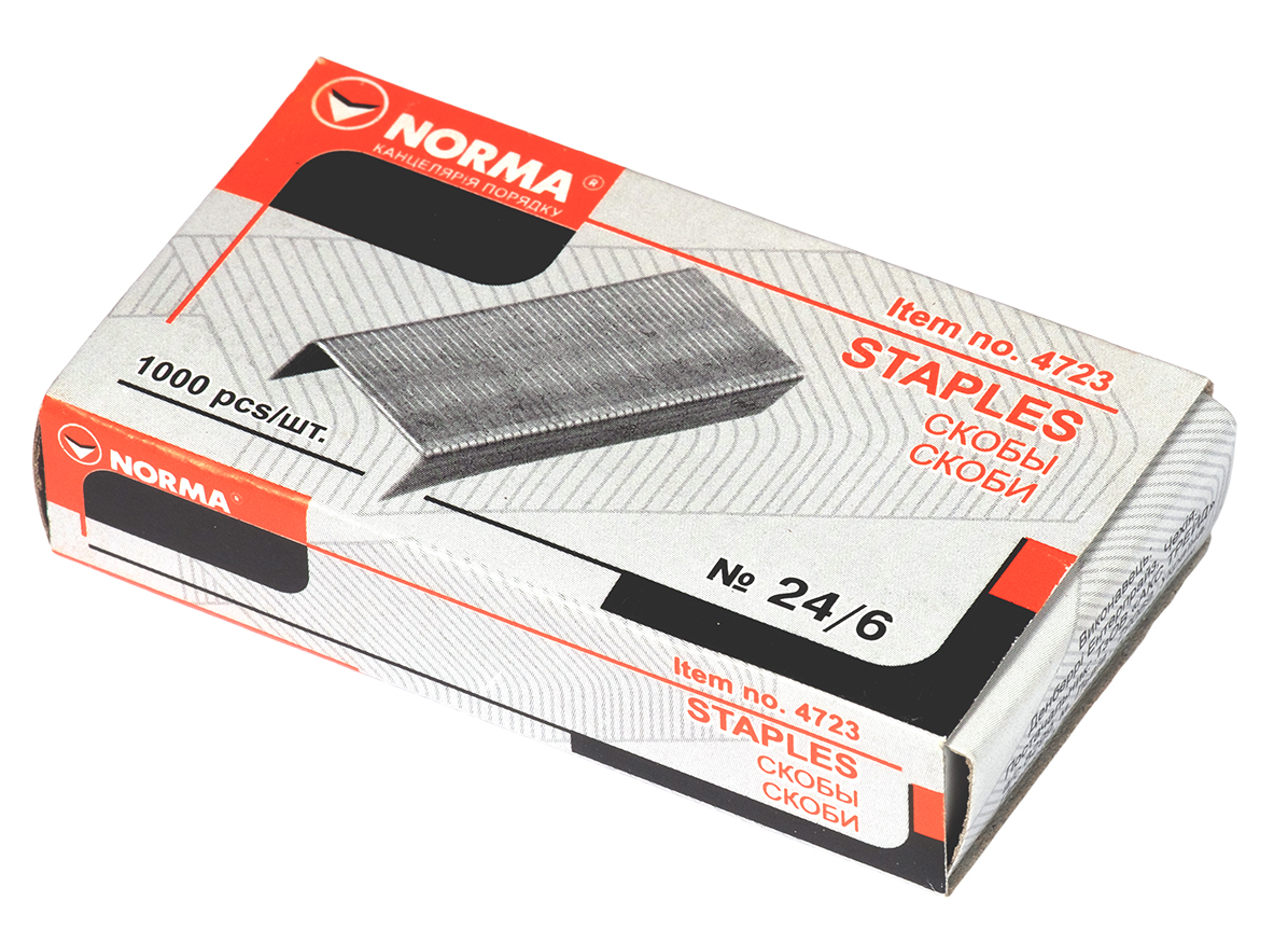 Скоби для степлера 24/6, 1000шт./уп. NORMA - фото 1