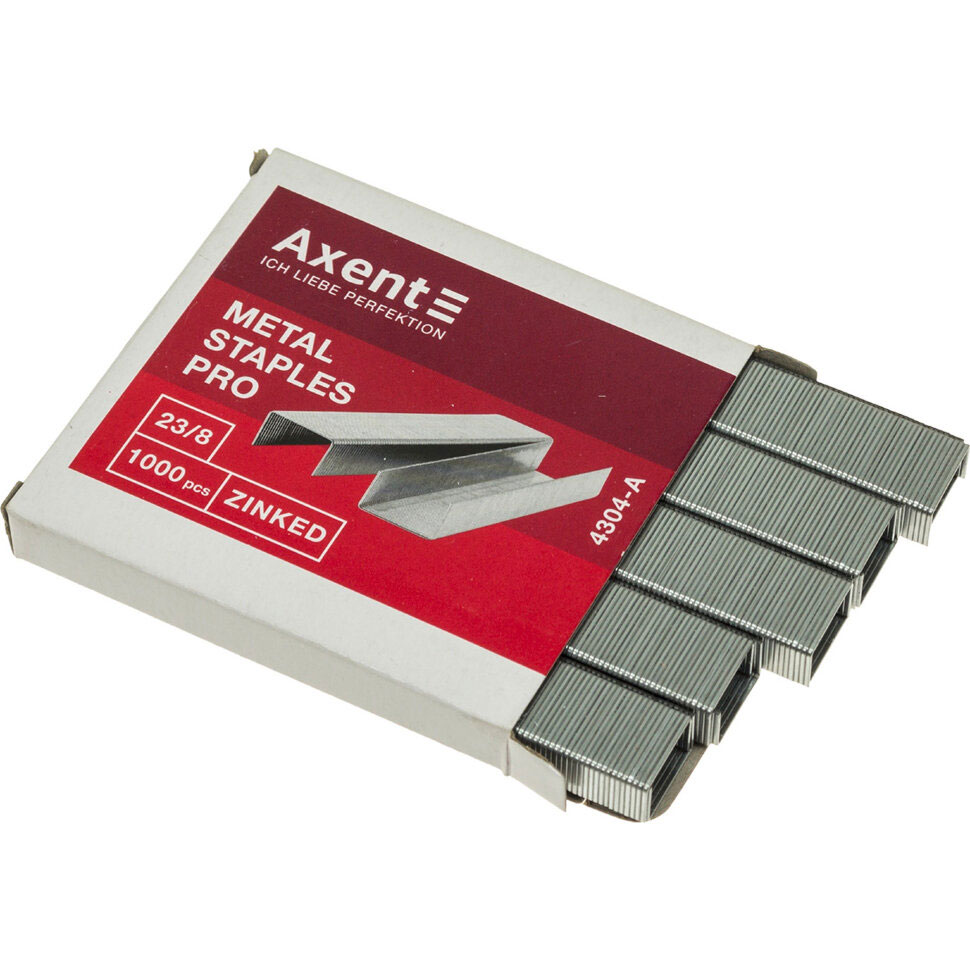 Скобы для степлера 23/8, 1000шт./уп. Axent - фото 1