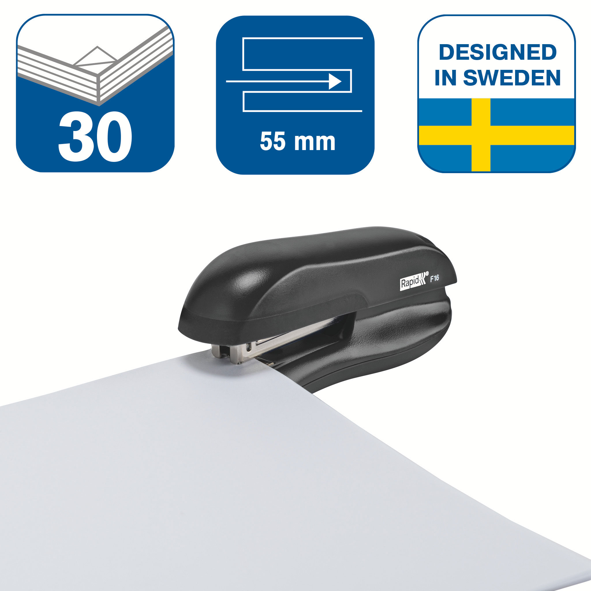 Степлер 24/6, 20л., Fashion F16, черн. Rapid - фото 4