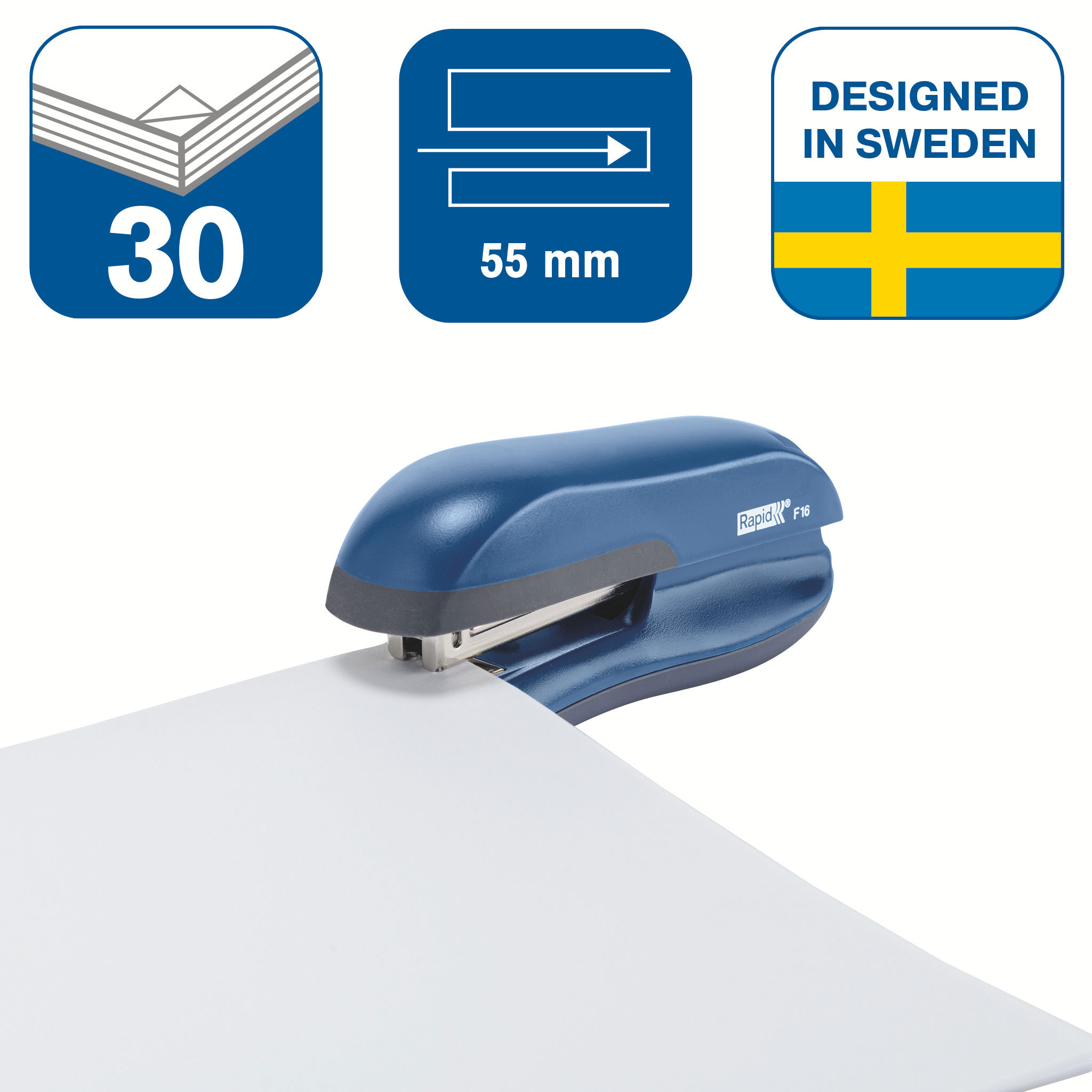 Степлер 24/6, 20арк., Fashion F16, син. Rapid - фото 3