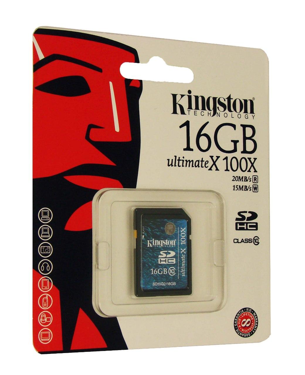 Карта пам'яті SDHC 16 GB (Class 10) Kingston - фото 1