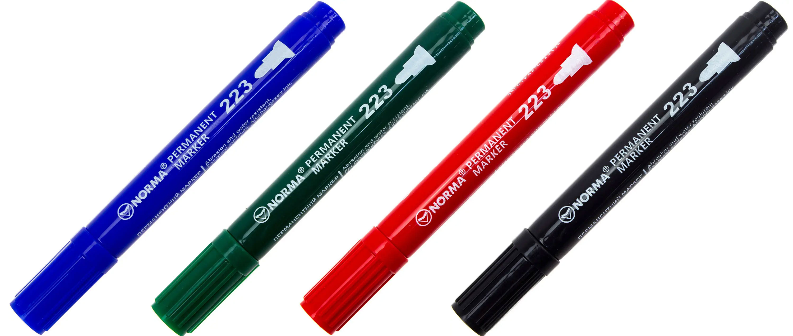 Маркер перманентный, круглое острие 2,5-4,5мм., черн. NORMA - фото 1