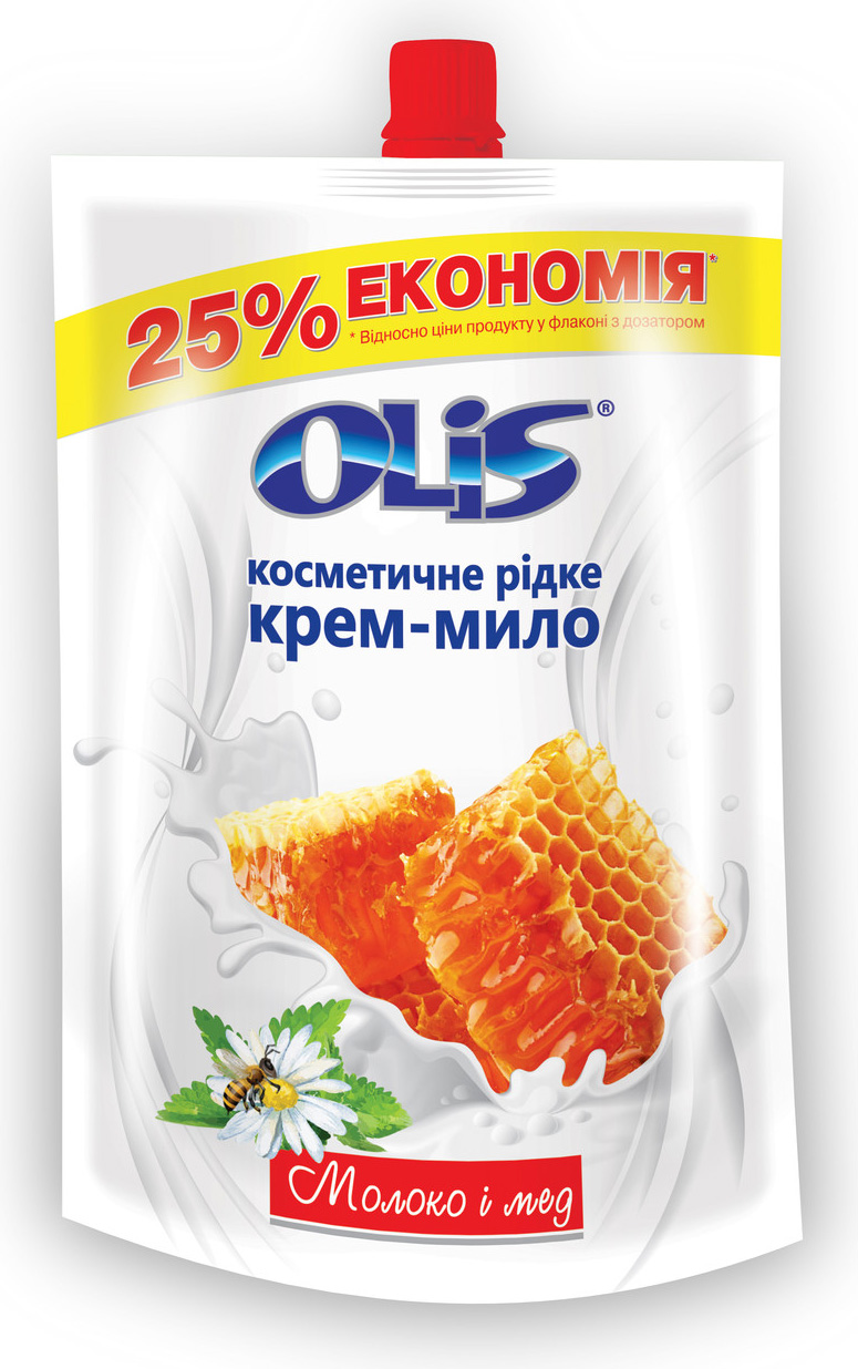 Мыло-крем жидкое, 500мл. Молоко и мед, дойпак Olis - фото 1