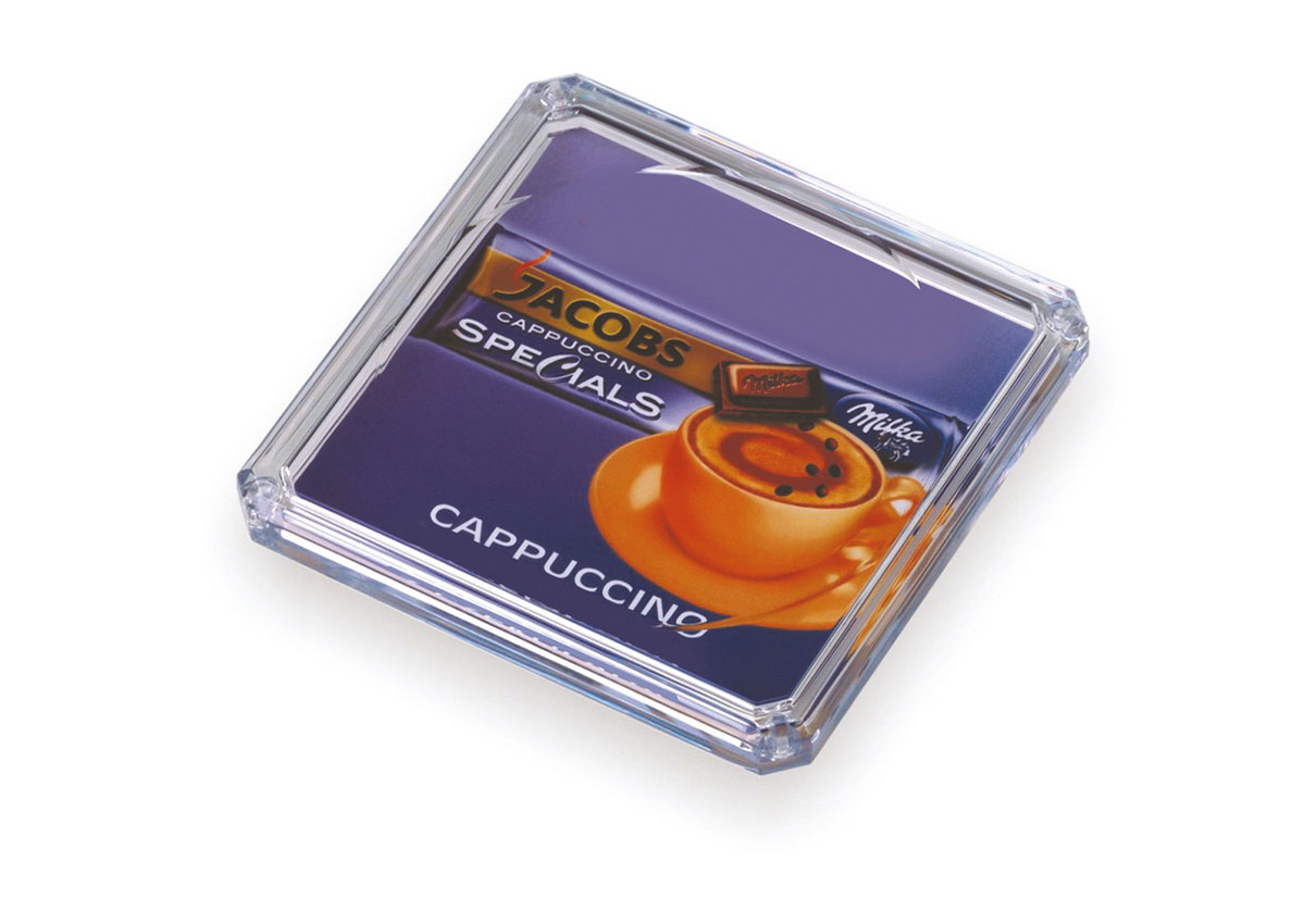 Підставка для монет (монетниця) ПЕРФЕКТ, пластик, 174*174*22 мм, вставка 154*154мм., прозор. Польща - фото 2