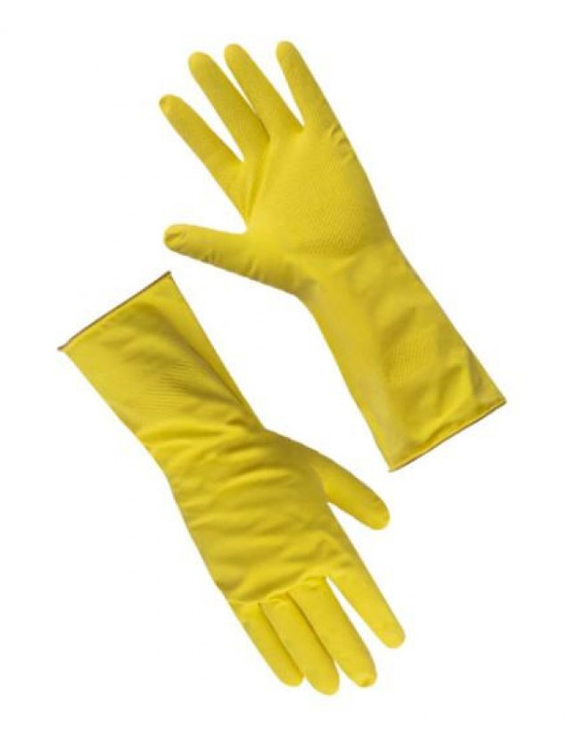 Рукавички латексні для прибирання міцні, розмір M, жовт. ЧИТАРО - фото 1