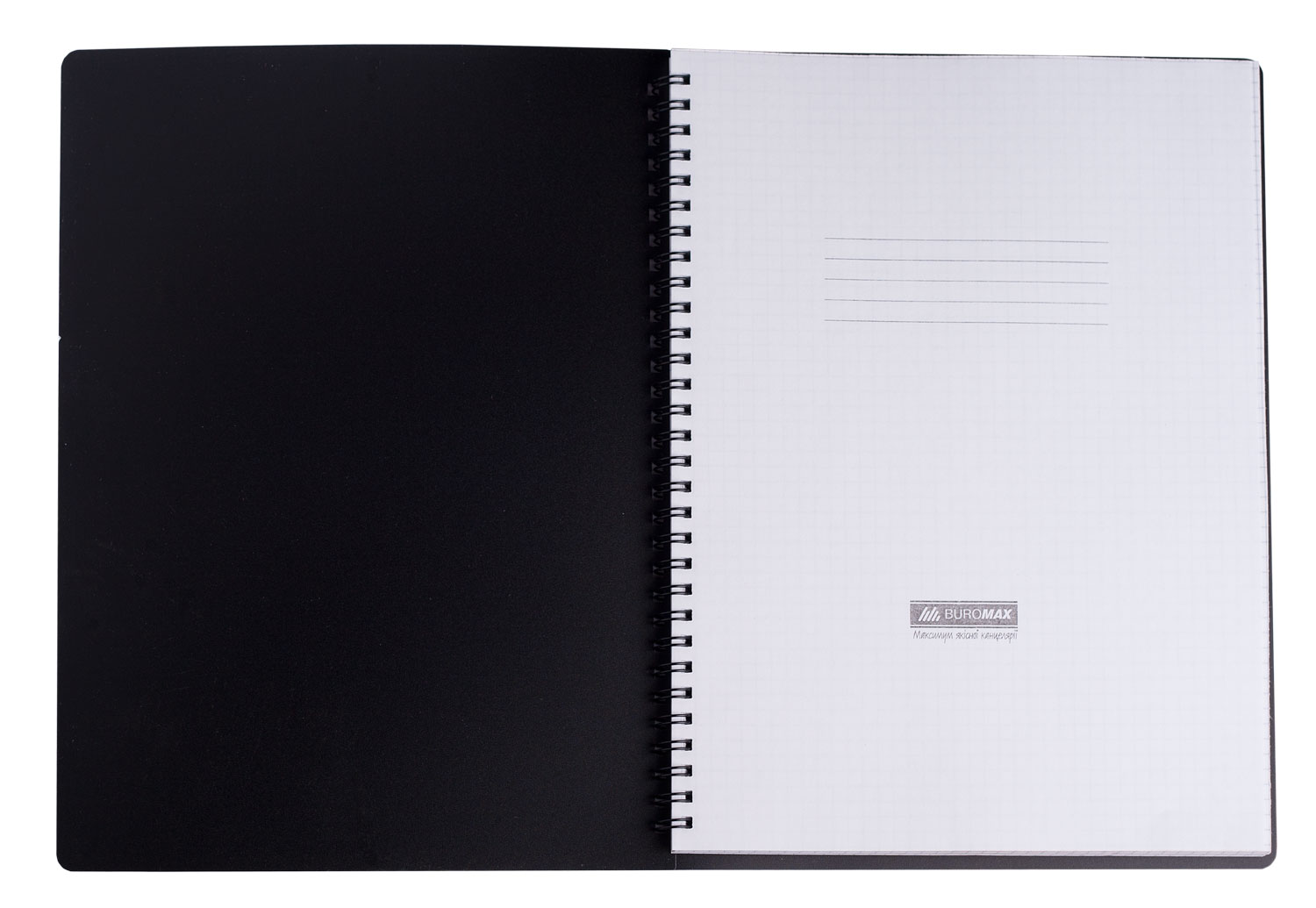 Тетрадь на спирали А4 (204*274мм.), 96л., клетка, OFFICE, пластик. обложка, темно-корич. BuroMax - фото 1