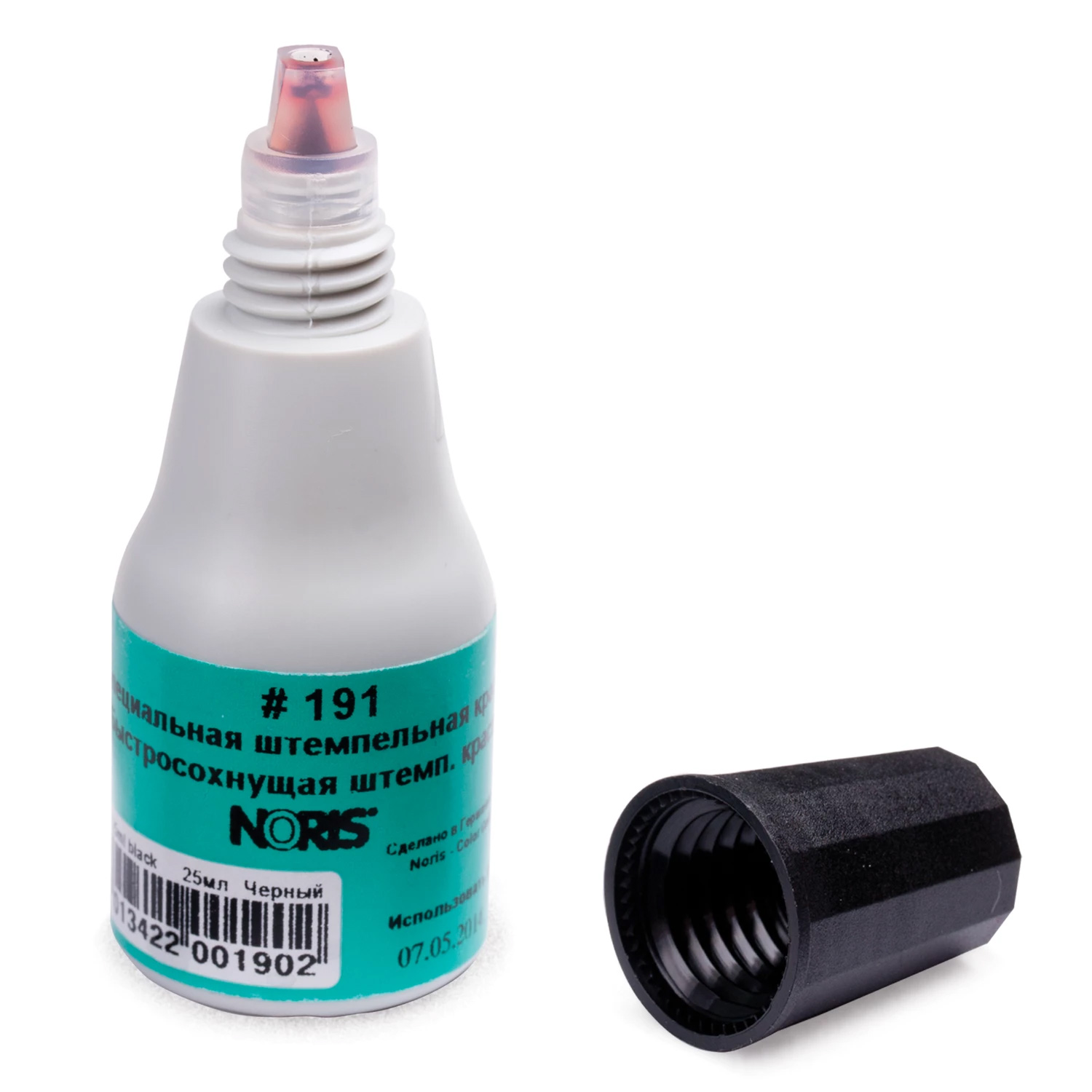 Штемпельная краска быстросохнущая универсальная на спиртовой основе 191, 25мл., черн. Noris - фото 2