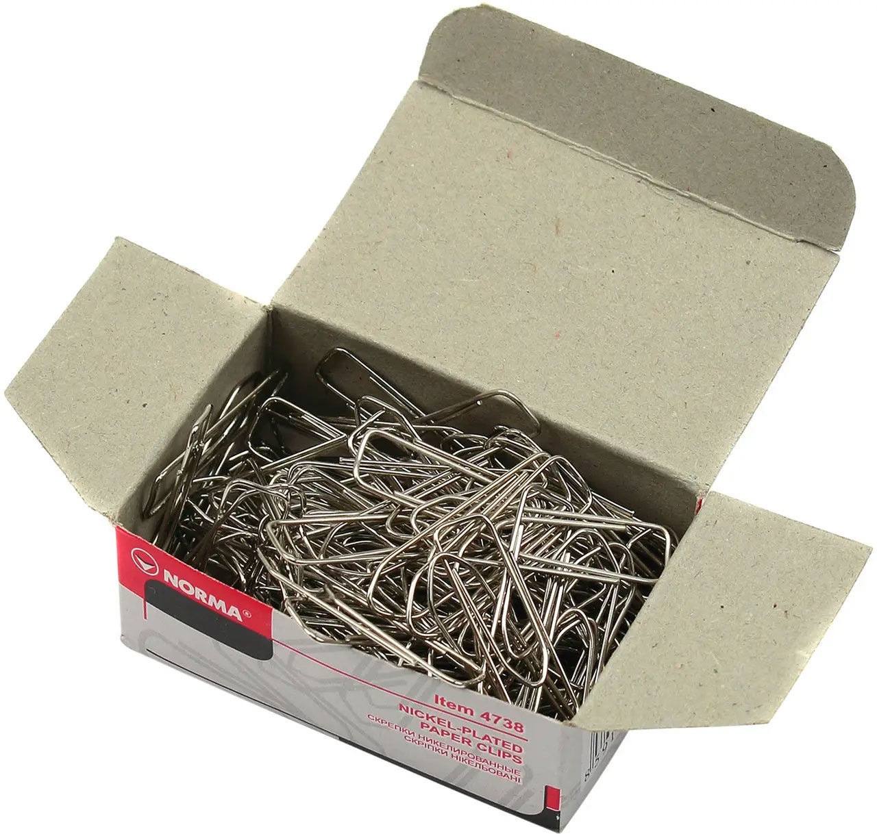 Скріпки нікельовані п'ятикутні, 33мм., 100шт., картон. уп. NORMA - фото 2