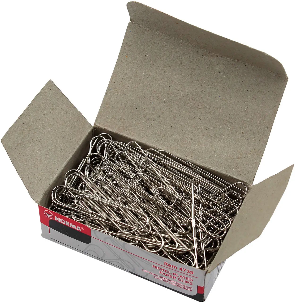 Скрепки 50мм., никель., круглые, рельефные, 100шт., картон. уп. NORMA - фото 2