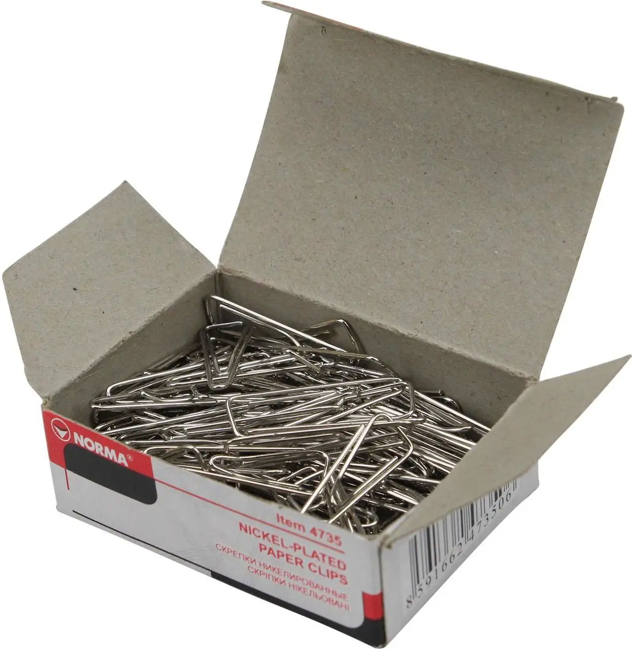 Скріпки нікельовані трикутні, 28мм., 100шт., картон. уп. NORMA - фото 2