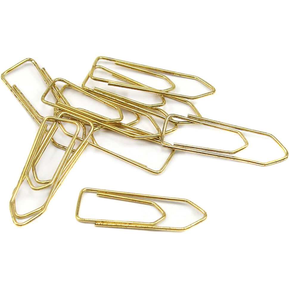 Скріпки п'ятикутні, покриття мідью, 28мм., 100шт., картон. уп. NORMA - фото 1