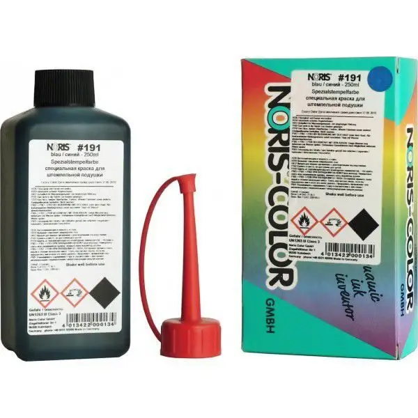 Штемпельна фарба швидкосохнуча універсальна на спиртовій основі 191, 250мл., син. Noris - фото 1