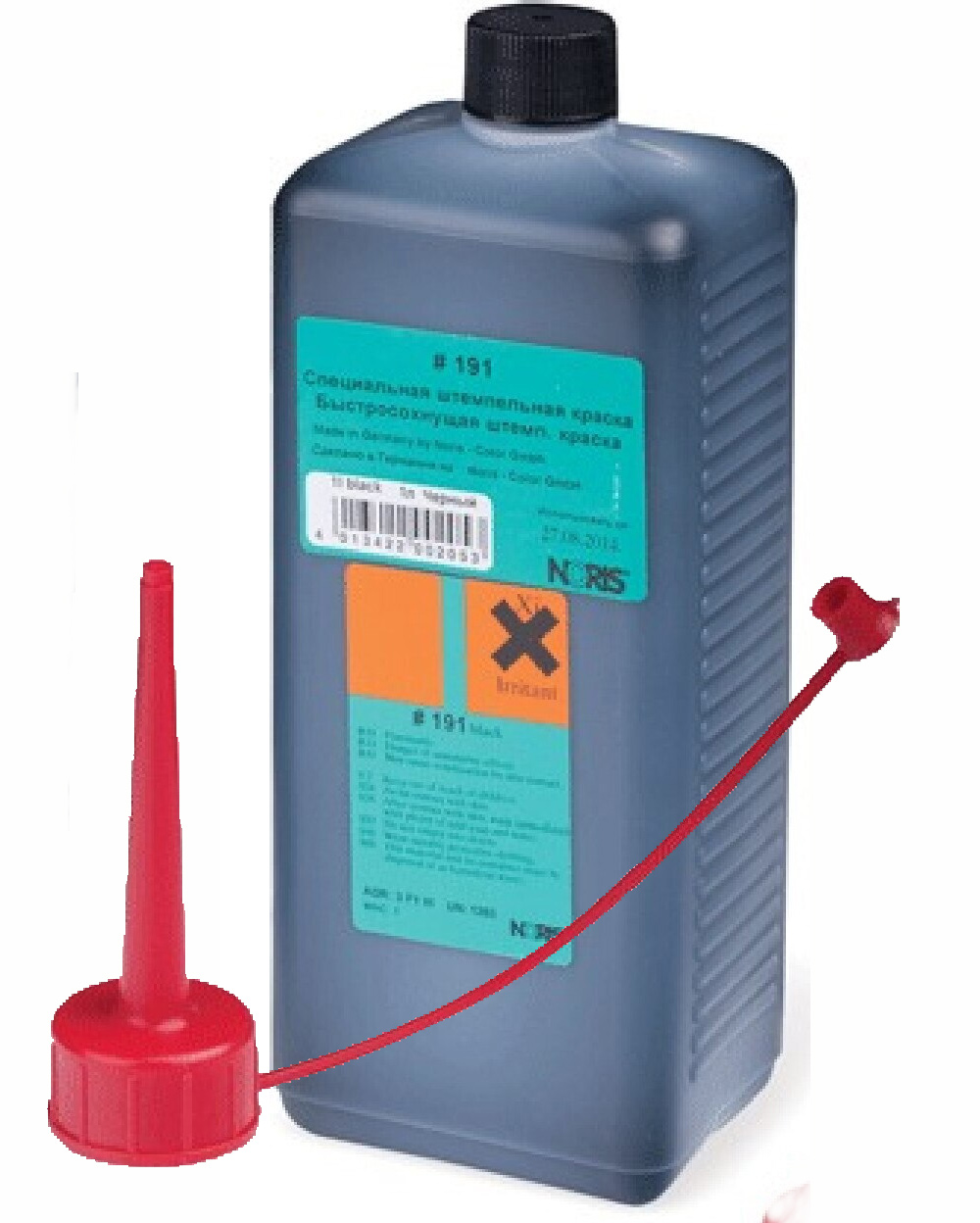 Штемпельная краска быстросохнущая универсальная на спиртовой основе 191, 1л., черн. Noris - фото 1