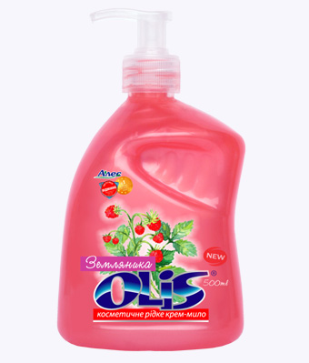 Мыло-крем жидкое, 500мл. Земляника, с дозатором Olis - фото 2