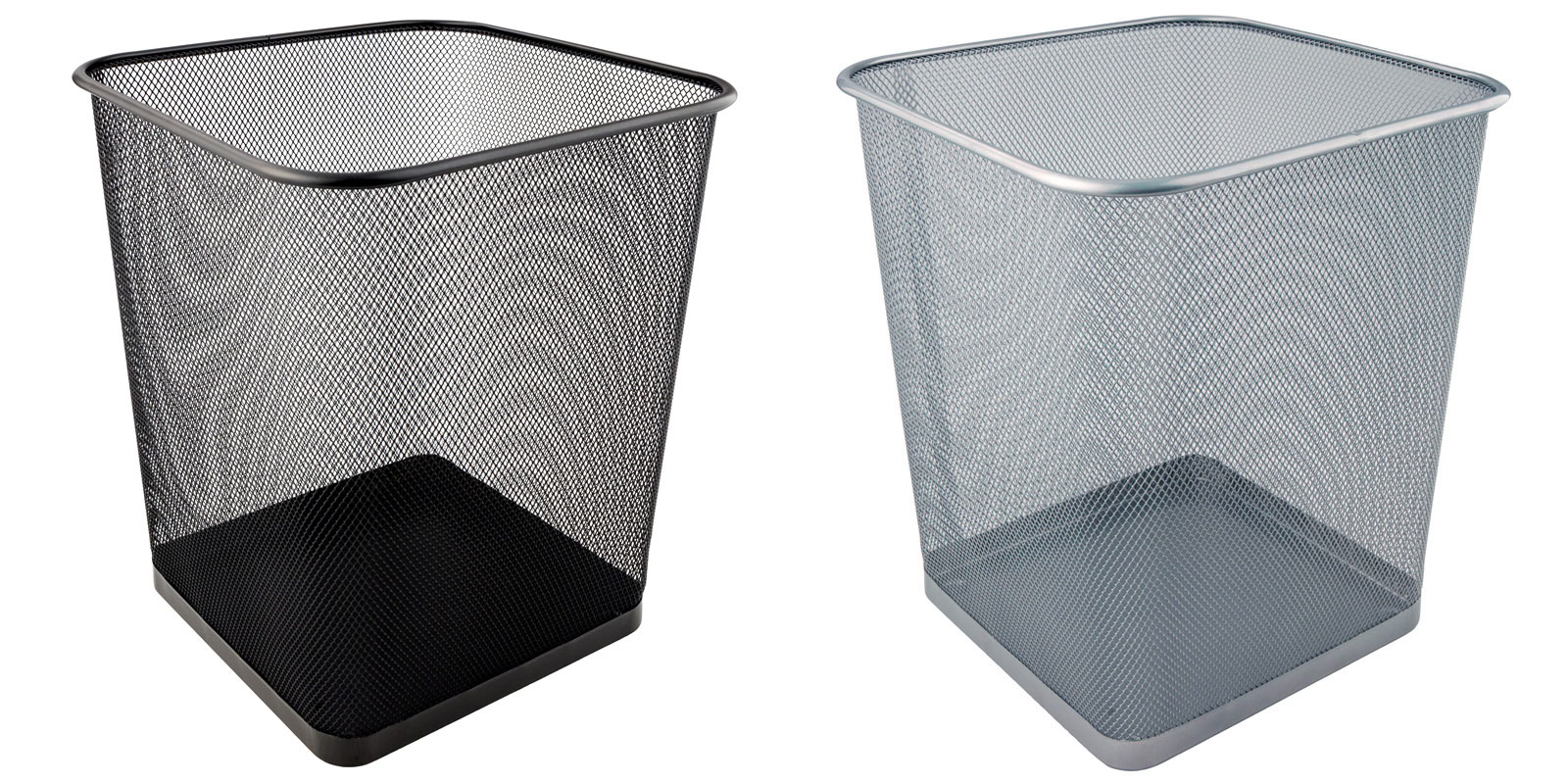 Корзина для бумаг 15л., квадратная металлическая, серебр. Axent - фото 4