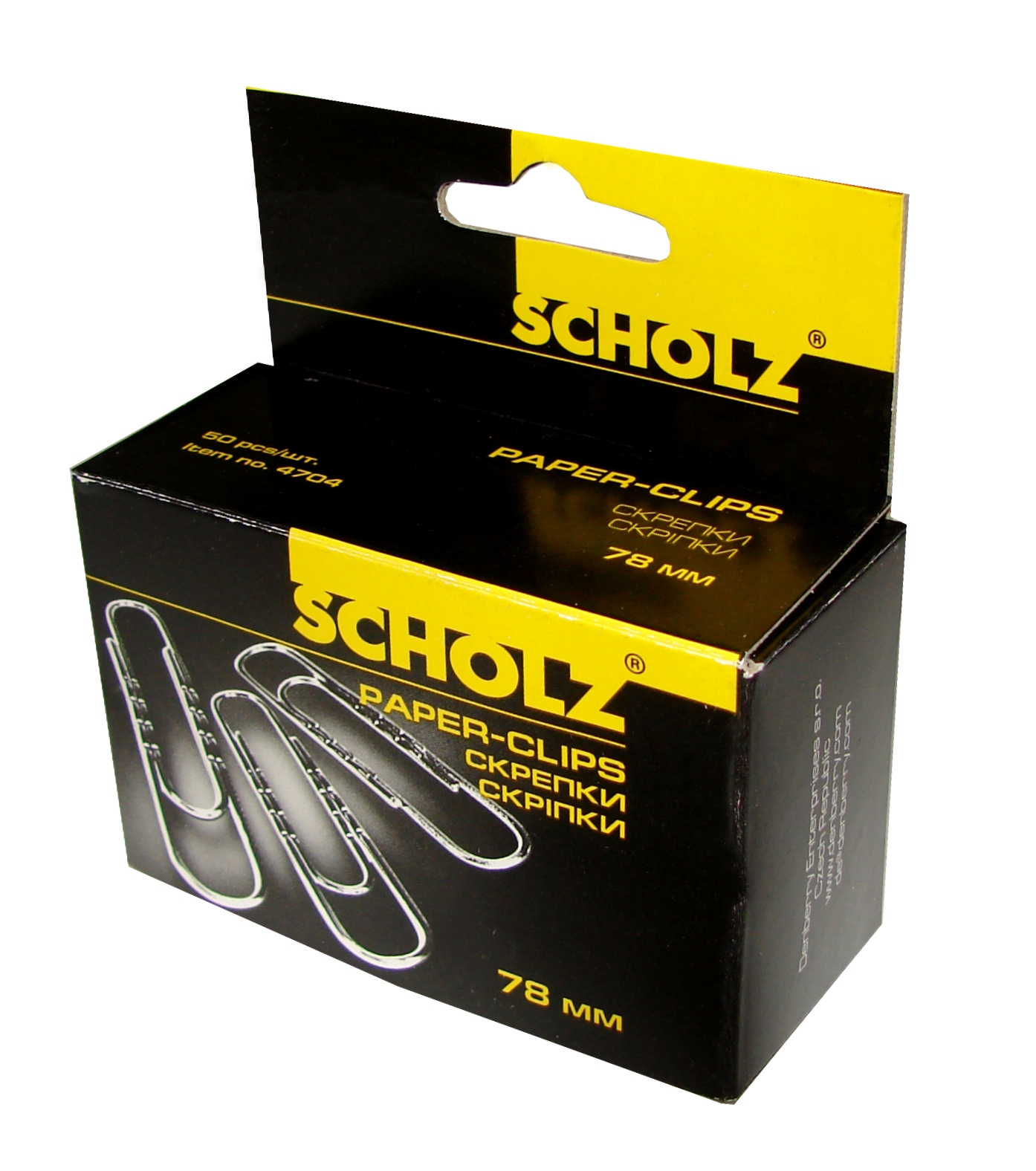 Скрепки 78мм, никель., круглые, рельефные, 50шт., картон. уп. Scholz - фото 1