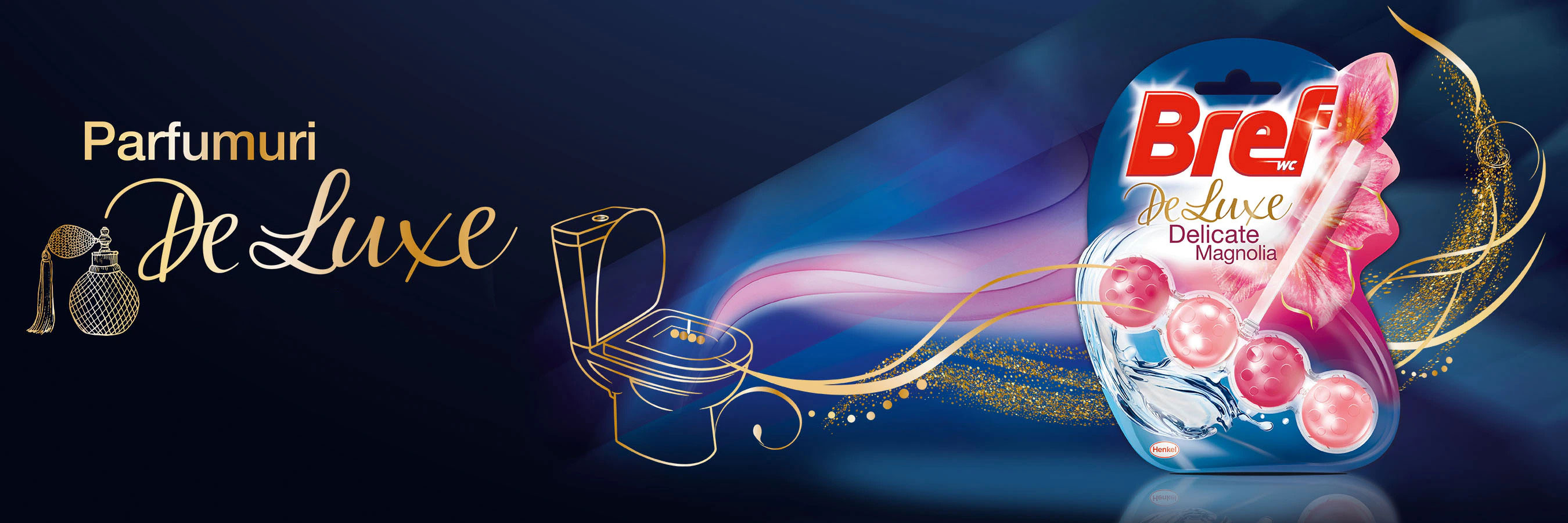 Туалетный блок для унитаза BREF De Luxe Нежная магнолия, 50г.*3шт. (9000101375299) BREF - фото 1