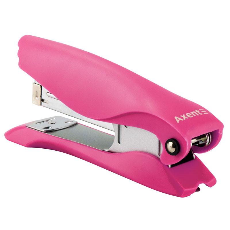 Степлер 24/6 Ultra, 25л., глубина 60мм., пластик., розов. Axent - фото 1