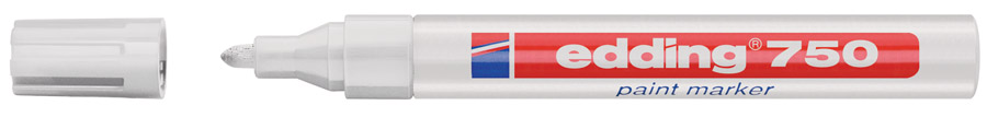 Маркер лакирующий PAINT 750, круглое острие 2-4мм., бел. Edding - фото 1