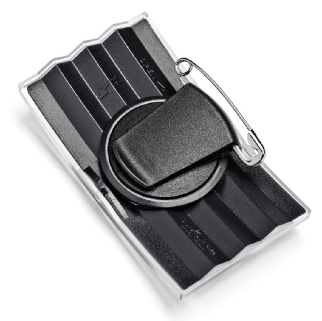 Бейдж горизонтальний 75*40мм., вигнутий, з комбі-кліпом, пластик Durable - фото 2