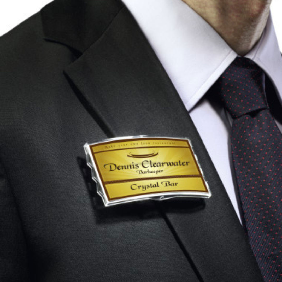 Бейдж горизонтальний 75*40мм., вигнутий, з комбі-кліпом, пластик Durable - фото 4