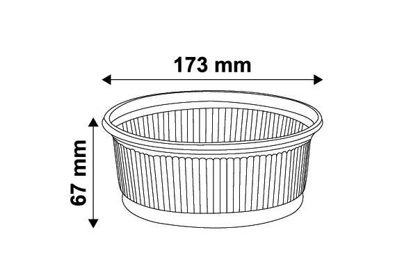 Супниця біорозщеплювана 1000мл., d175мм., h67мм. з кукурудзяного крохмалю, 100шт / уп. (001420) AMELON - фото 1