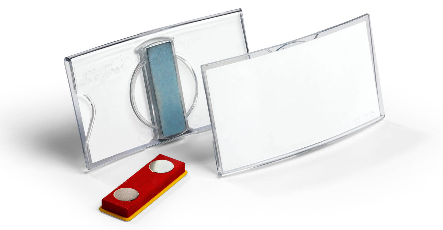 Бейдж горизонтальный 75*40мм., с магнитом, конвекционный, акрил Durable - фото 3