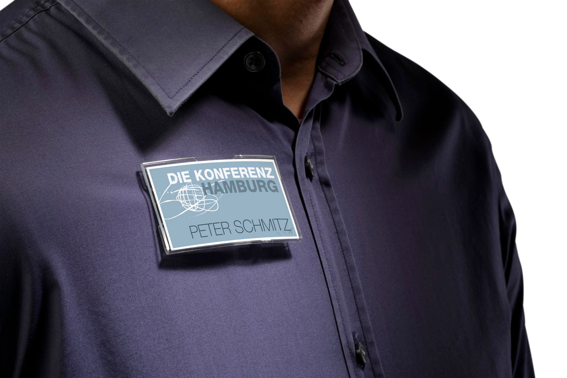 Бейдж горизонтальный 75*40мм., с магнитом, конвекционный, акрил Durable - фото 5