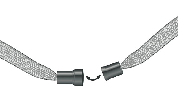 Бейдж горизонтальный 90*60мм., с лентой, сер. Durable - фото 3