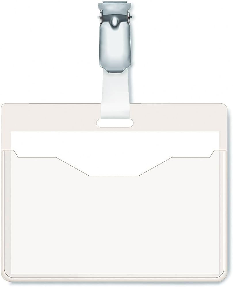 Бейдж горизонтальный для посетителей 90*60мм., с поворотным клипом Durable - фото 1