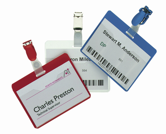 Бейдж горизонтальный для посетителей 90*60мм., с поворотным клипом Durable - фото 4