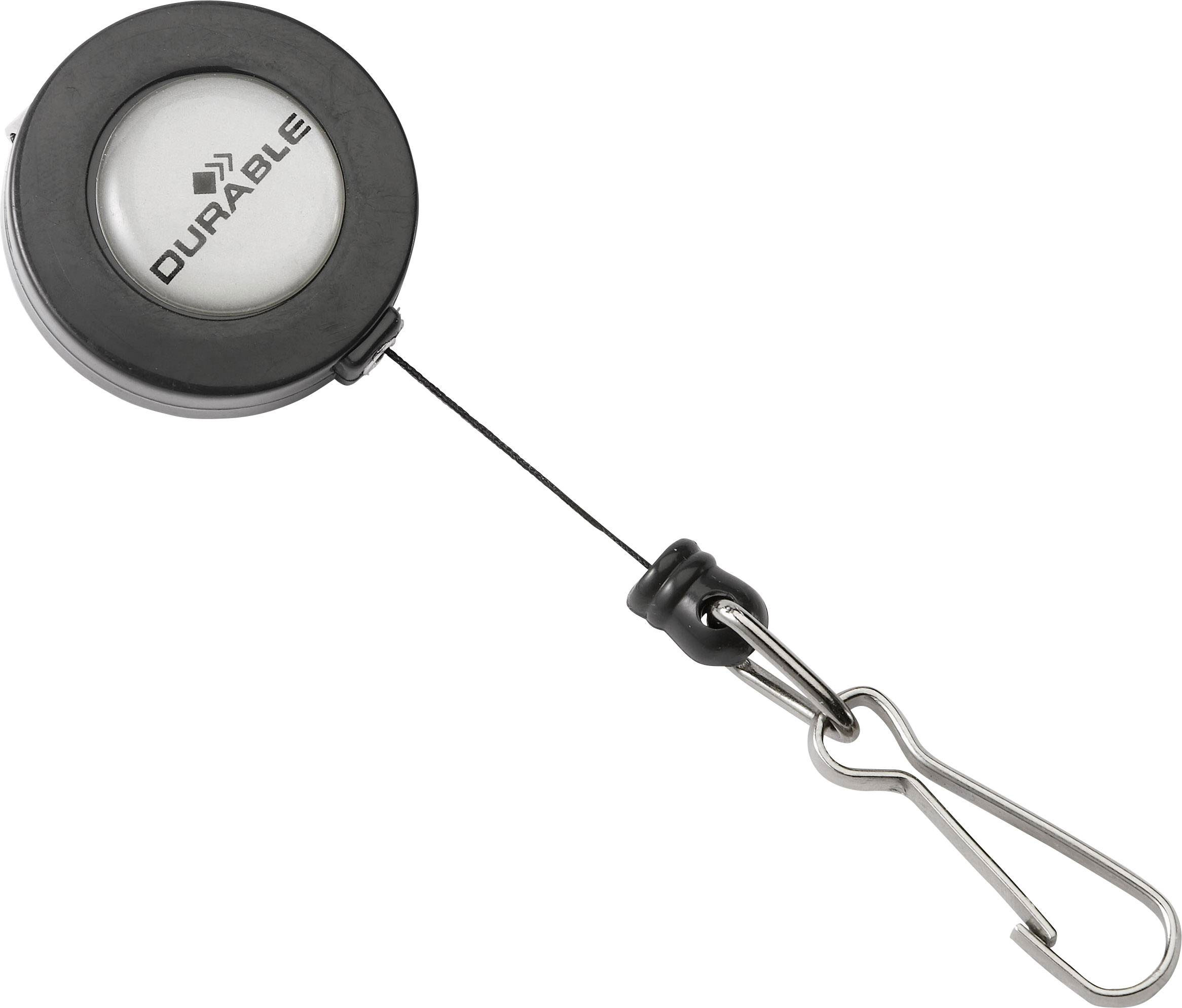 Нитка для бейджа 80см., з механізмом автоматичного змотування, з металевим карабіном Durable - фото 1
