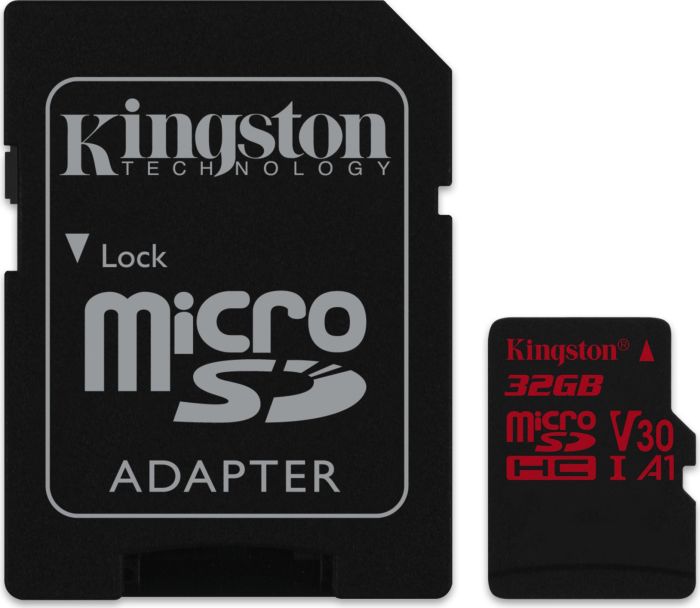 Карта памяти microSDHC 32Gb (Class 10, UHS-I U3, до 100МБ/с чтение/80МБ/с запись) + переходник SD Kingston - фото 1