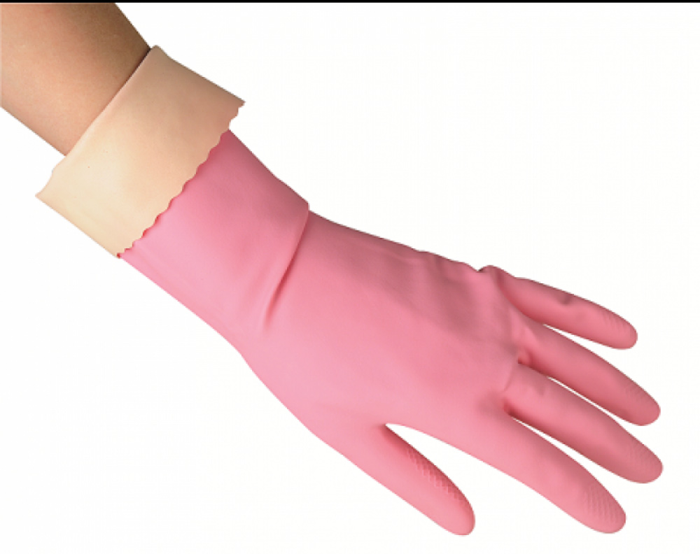 Перчатки латексные для уборки Sensitive M (средние), 1 пара, розов. Vileda - фото 2