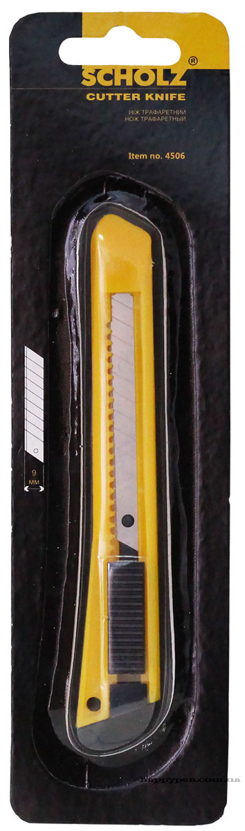Ніж канцелярський малий 9мм., металева напрямна Scholz - фото 1
