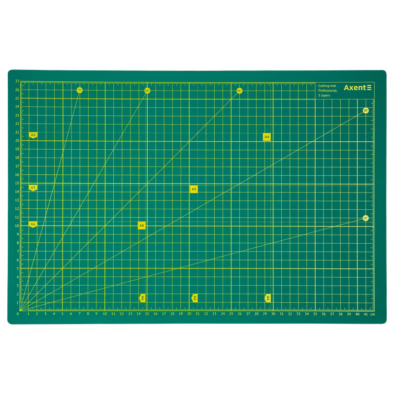 Коврик для резки самовосстанавливающийся PRO А3 (297*420мм.), пятислойный, толщина 3мм., зелен. Axent - фото 1