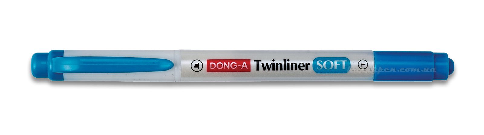 Маркер текстовый 0,9-4мм., двусторонний, пастельный, син. Dong-A - фото 1