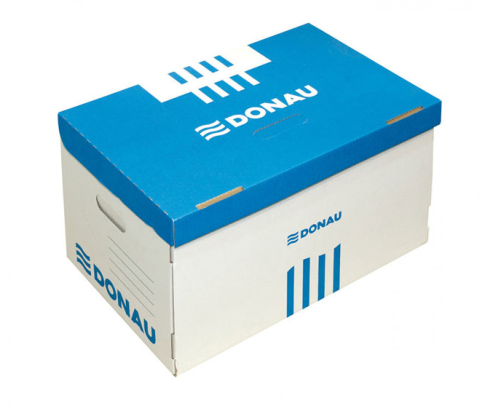 Контейнер для архівних коробок, завантаження бічне, 6шт. по80мм., чи 5шт. по100мм., син. DONAU - фото 1