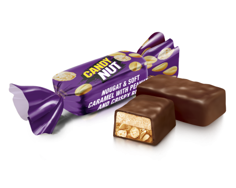 Конфеты Candy Nut нуга и мягкая карамель с арахисом и хрустящим рисом 160г. Roshen - фото 2