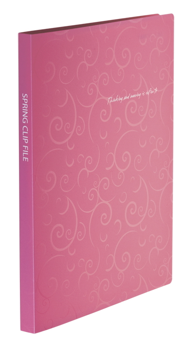 Папка со скоросшивателем и карманом Barocco 18мм., пластик, розов. BuroMax - фото 1