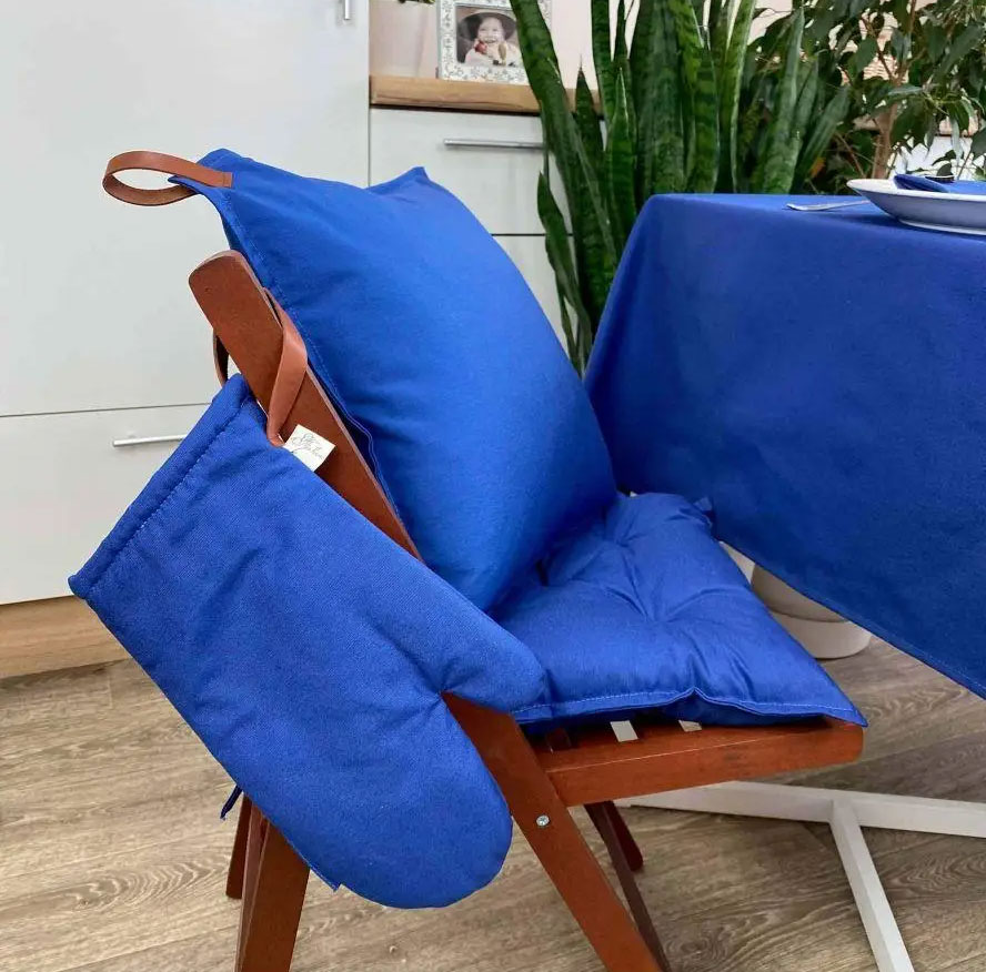 Подушка на стілець HALF PANAMA, 40*40см., 100% бавовна, син. ПРОВАНС - фото 5