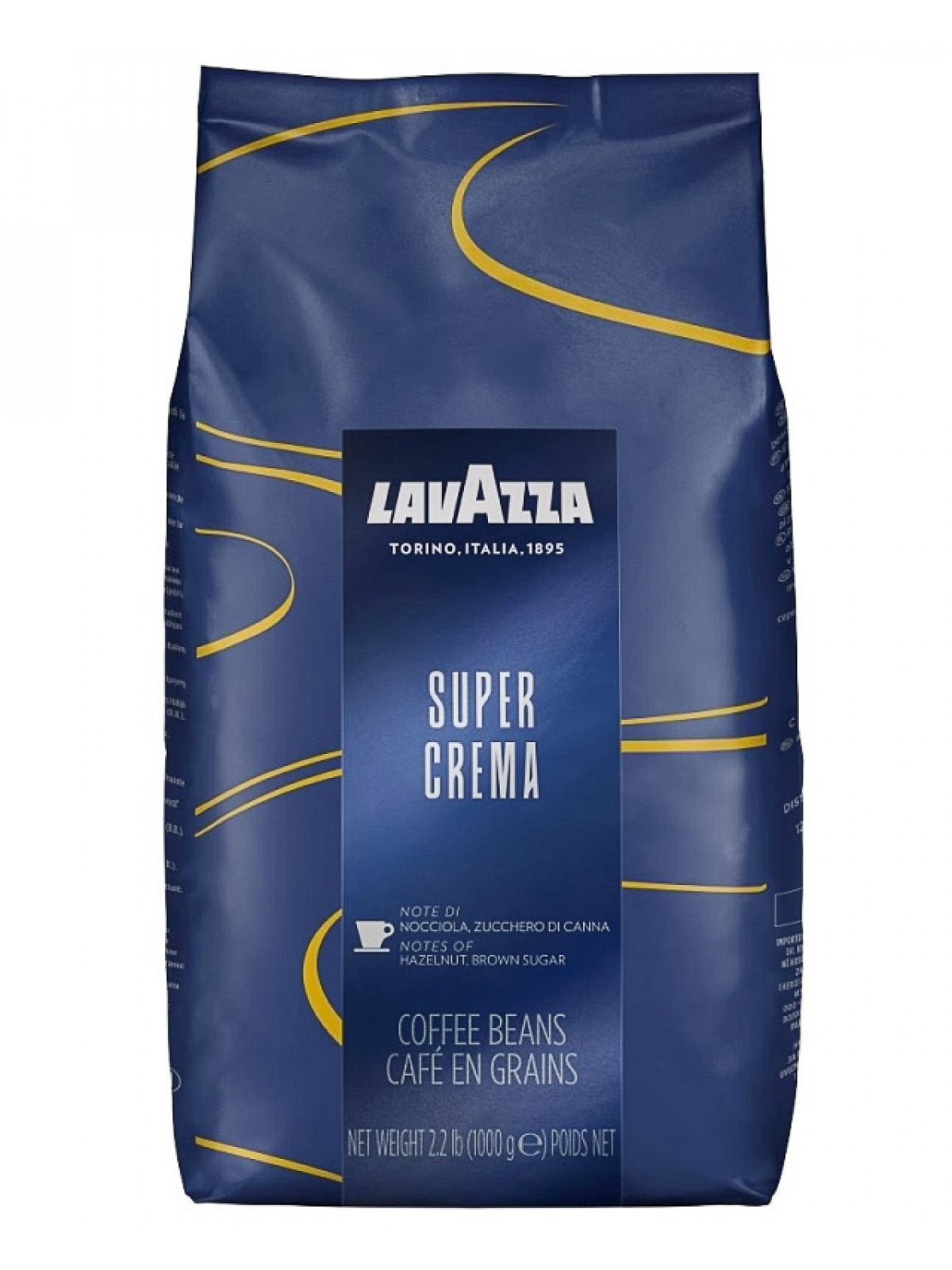 Кофе в зернах Super Crema 1000г., купаж арабика/робуста Lavazza - фото 1