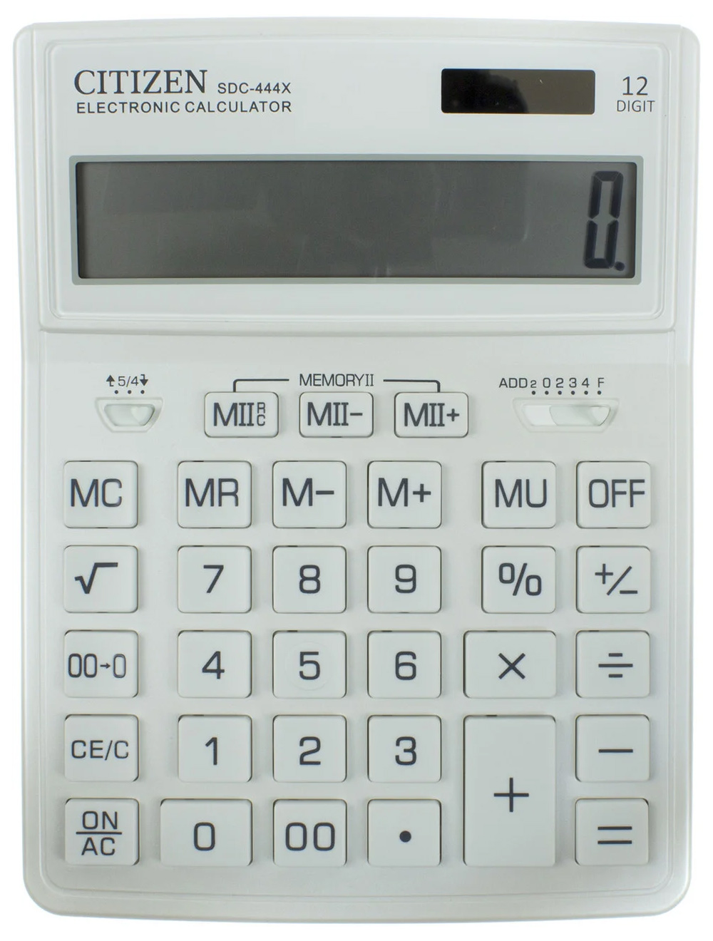 Калькулятор бухгалтерский SDC444XRWHE-white 12 разрядов, 204х155х32мм., бел. Citizen - фото 4
