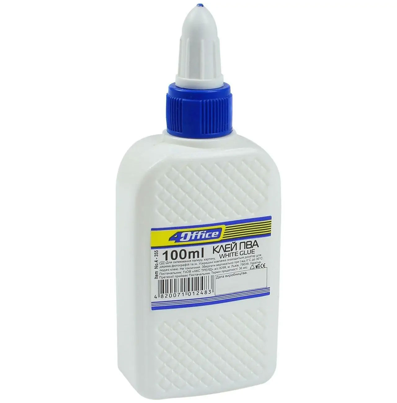 Клей ПВА 100мл., с удобным дозатором 4Office - фото 1