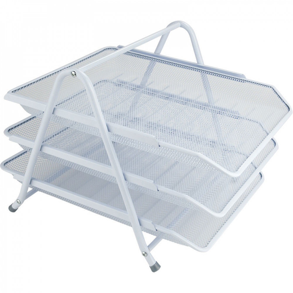 Лоток горизонтальный 3 в 1, металлический, бел. Axent - фото 1