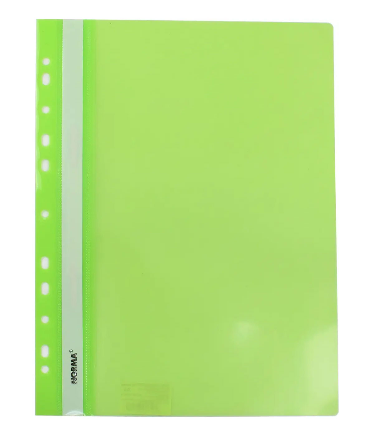 Швидкозшивач з прозоим верхом та перфорацією, А4, салат. NORMA - фото 2