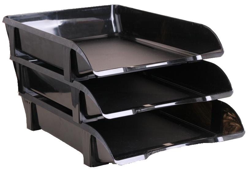 Лоток горизонтальний для паперів ЛГ-06, чорн. КіП - фото 1